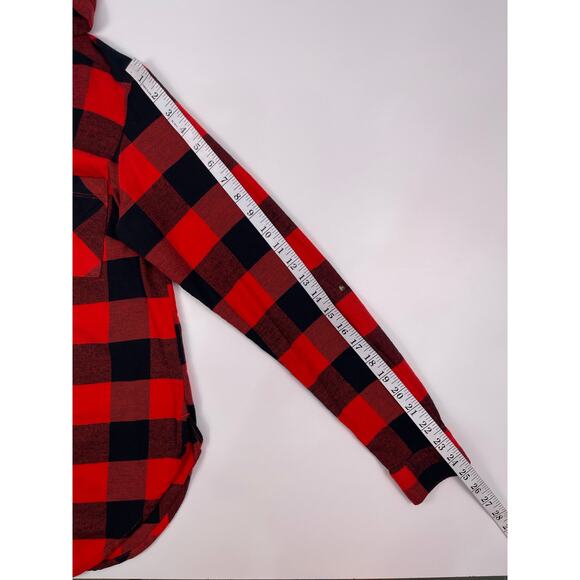 Columbia Women’s Plaid Flannel Hooded Button Down Shirt Size M - Picture 10 of 12
